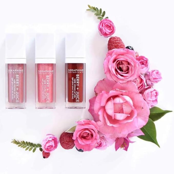 Seraphine Botanicals Berry + Juice - 100% Vegan Lip Gel Tinted Gloss 0.20 fl oz (Cherry Compote)