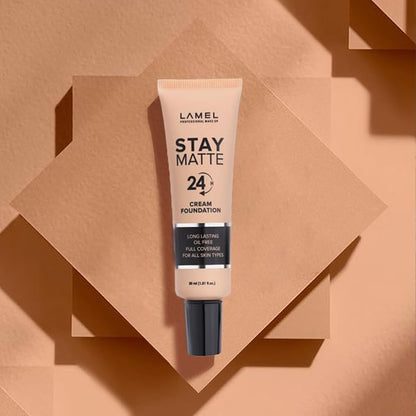 Foundation Stay Matte - Full Coverage Foundation - Long-Lasting & Waterpoof - Dewy & Flawless Finish - For All Skin Type - Organic & Oil-Free - Anti-Aging Formula, 404-1.01 fl.oz (Toffee)