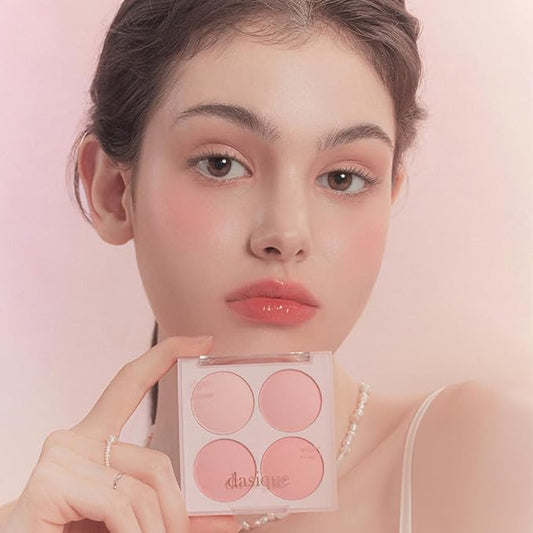 Dasique Blending Mood Cheek #07 Candy Berry | 4 Blendable Shades in Lightweight Smooth Powder | Vegan | Blush