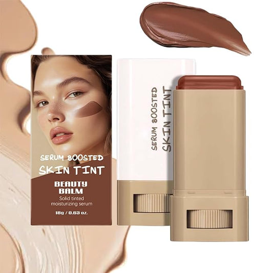Beauty Balm Serum Boosted Skin Tint Concealer, Brightens, Hydrates, Conceale & Smooths Full Coverage Concealer Balm, Even Skin Tone Portable Moisturizing Essence Stick (# 02, 0.63 oz)