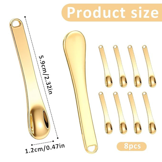 8 PCS Metal Makeup Spatula Tool, Mini Skin Care Spatula Lotion Spatula, Cosmetic Spatula Applicator, Reusable Beauty Spatula for Cream, Lotion and Mask (Silver Gold Rose Gold)
