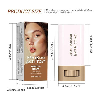 Beauty Balm Serum Boosted Skin Tint Concealer, Brightens, Hydrates, Conceale & Smooths Full Coverage Concealer Balm, Even Skin Tone Portable Moisturizing Essence Stick (# 01, 0.63 oz)