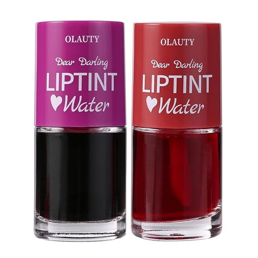 Water Lip Tint Red Grapefruit/Grape,korean Lip Tint Stain Natural Moisturizing& Non-sticky,Lip/Eye/Cheek 3 in 1 Lip Gloss，Smudge-proof & Lightweight,Vivid Color