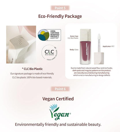 Heart Percent Dote On Mood Blurry Fog Tint, Velvety Matte Soft & Fuzzy Lightweight Creamy Vegan Lip Stains with Personal Color Analysis, #06. Orchid Plum