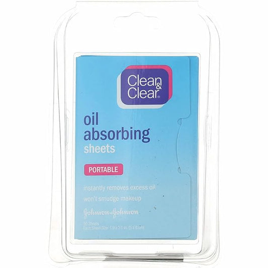 CLEAN & CLEAR Oil Absorbing Sheets 50 Each (Pack of 3)