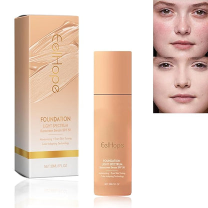4-in-1 Hydrating Foundation Liquid - Color Changing, Full Coverage Concealer, Face Primer Base Makeup, Longwearing & Waterproof