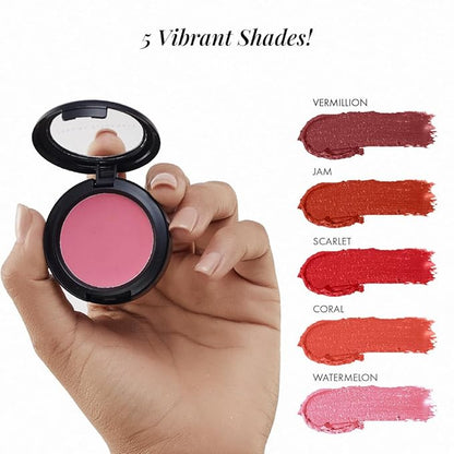 Jerome Alexander Blush ‘n’ Kiss Cream Blush for Cheeks & Lips | Creamy, Lightweight, Buildable Coverage | Blush Balm Face Makeup | Tint Coral