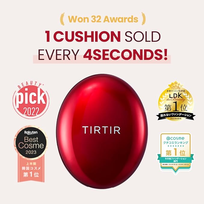 TIRTIR Handy Base Routine - Mask Fit Red Cushion #21N Ivory, Mini Size + Mask Fit Tone Up Essence