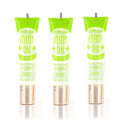 Ruby Kisses Broadway Vita-Lip Clear Lip Gloss (Mint Oil 3 Pack), Ultra-Hydrating & Soothing Formula with Vitamin Oils, High-Shine Non-Sticky Finish, Nourishing Glossy Lip Balm With Cooling Effect