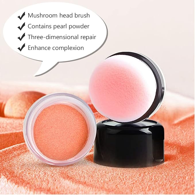 Loose Powder Blush Air Cushion Blush Natural Blusher Bright Shimmer Face Blush for Cheek Highly Pigmented Blush Makeup Easy to Blend Makeup Blushin, All Day Wear(04#)