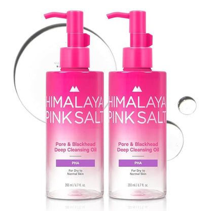 Pore & Blackhead Deep Cleansing Oil PHA, 6.7 fl oz 2 Pack - Gentle Hydrating Oil Cleanser for Dry, Sensitive Skin, Low pH Makeup Blackhead Remover