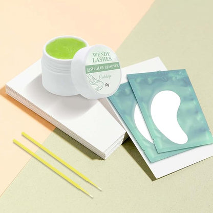 Lash Remover for Lash Extensions 10g Eyelash Glue Remover Low Irritation Cream Glue-Remover Professional Fast Sensitive Skin Dissolution Lash Extension Remover By WENDY LASHES（Hami Melon,10g）