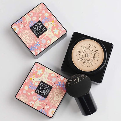 GL-Turelifes Mushroom Head Air Cushion Foundation CC Cream Water Feeling Flawless BB Cream Moisturizing Oil Control, Lightweight & Smoothing Natural Concealer (BlanchedAlmond)