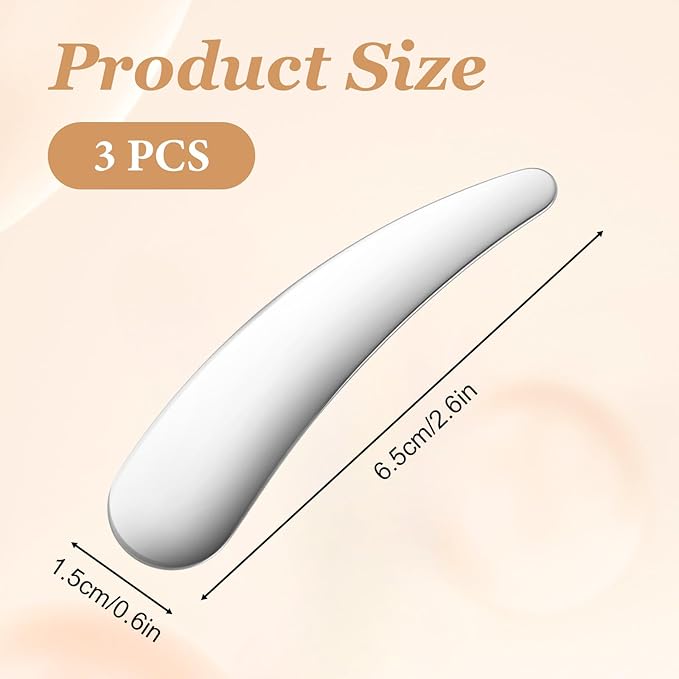 3Pcs Metal Cosmetic Spatulas, Mini Makeup Skincare Cream Spatulas Scoop Reusable Scoop Applicator Mixing and Sampling Face Eye Cream for Skin Care Creams Essences(Silver)