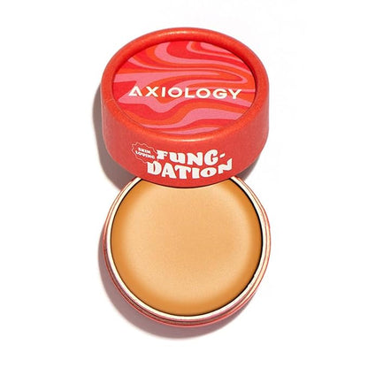Axiology Fungdation Mushroom Foundation Face Makeup Creamy Wrinkle Defying Minimize Fine Lines Infused with Reishi Deep Hydration Natural Youthful Look Light to Medium Coverage 11.3g (Shade 8)