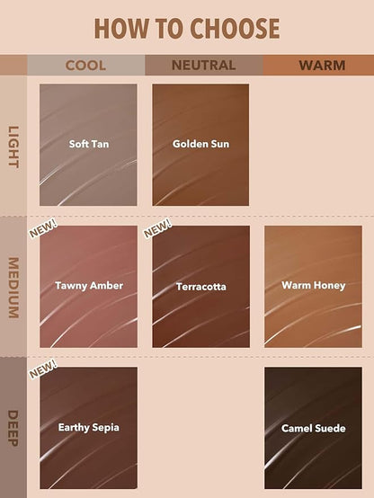 SHEGLAM Sun Sculpt Cool Toned Liquid Contour Stick Long Lasting Cream Bronzer Makeup - Earthy Sepia