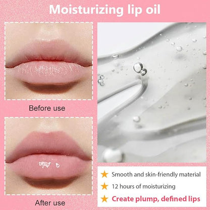 Hydrating Lip Gloss Oil - Nourishing Tinted Lip Oil for High-Shine Finish, Long-Lasting, Non-Sticky, Cruelty-Free Lip Plumper, Perfect with Lipstick & Peel-Off Lip Gloss