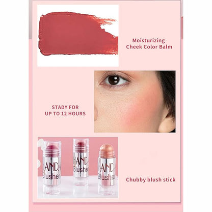 Multi Sticks Set, Cream Contour Stick Blush Stick for Cheeks, Eyes and Lips Highlighter Makeup Sticks for All Skin, Natural Makeup Waterproof Long Lasting(Set 02)
