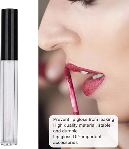 Lipstick Refillable Bottle, 10-pack Small Empty Lip Gloss Tubes 2.5ml Mini Lip Gloss Bottles Empty Lip Gloss Tube Suitable for Lipstick Samples Diy Lip Gloss (black)