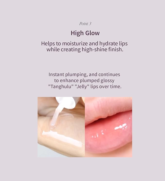 Heart Percent Dote On Mood Top Coating Lip Plumper, High-Shine Glossy Finish Blue & White Pearl Sparkles Lip Gloss 05. Cool Glitter