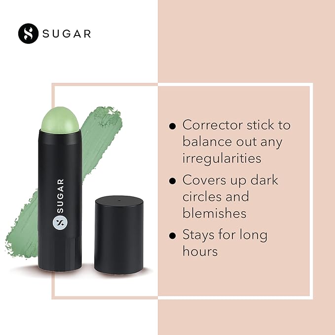 SUGAR Face Fwd Corrector Stick - 03 Jade Jockey (Green) Longlasting Formula, Lightweight