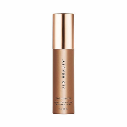 JLO BEAUTY That Star Filter Complexion Booster Highlighter & Bronzing Drops, Rose Gold, 1 fl oz, For Body & Face, Makeup Primer with Vitamin E, Lightweight Shimmer Sheer Formula, Dewy, Glowy Skin