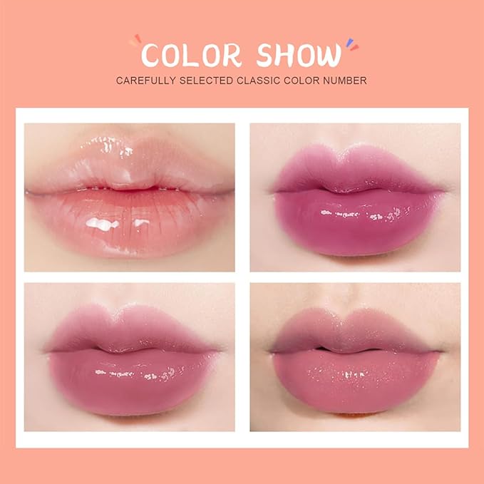 10 Colors Lip Tint Stain Set, Korean Plumping Lip Gloss Watery Lip Stain, Multi-use for Mini Liquid Lipstick & Cheek Tint Long Lasting Vivid Color #01