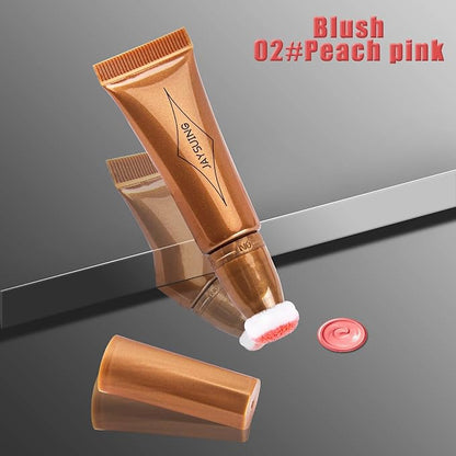 Blush Wand Liquid Cream Blush Liquid Face Blush Stick With Cushion Applicator Face Makeup Natural Blush Long Lasting Contour Stick Makeup Liquid Rare Beauty Blush Stick(#02 Peach Pink Blush)