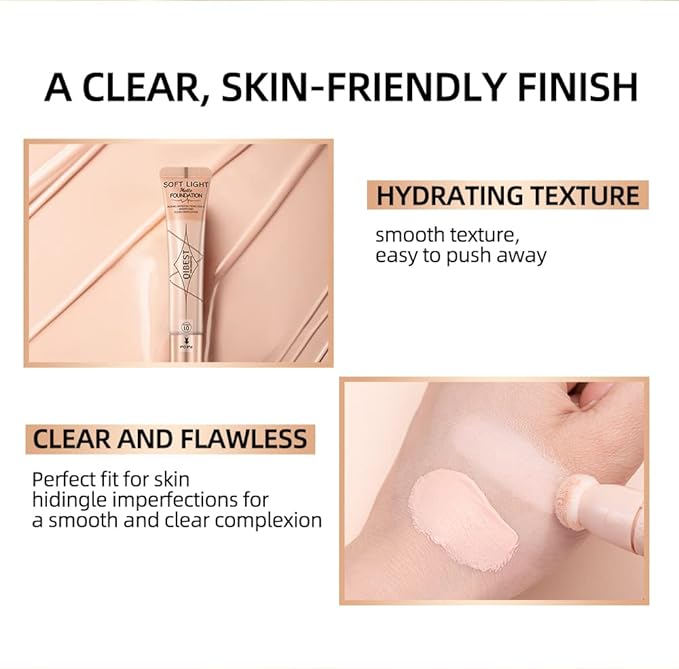 Liquid Foundation Beauty Wand - With Cushion Applicator Easy to Apply, Natural Lightweight Formula, Combination & Oily Skin, SPF 15, Longwear Medium-Full Coverage with Matte Finish (4#)