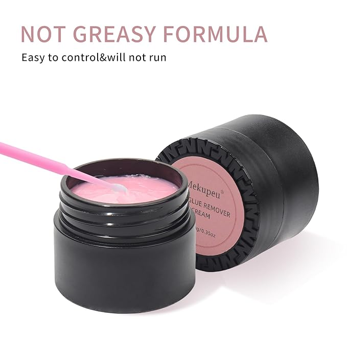 Eyelash Extension Remover Cream Eyelash Adhesive Remover, Low Irritation Cream for Sensitive Skin Professional Eyelash Extensions Dissolves for Salon,10g/0.35Oz (Strawberry)
