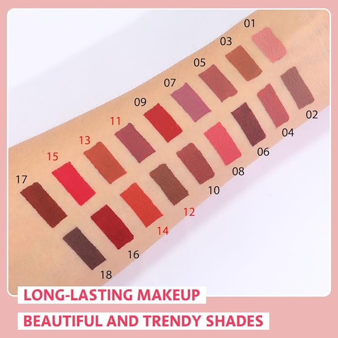 5Pcs Matte Velvet Liquid Lip Gloss Set, Liquid Lip Sticks + 1Pcs Lip Oil Set, Red Lipstick Collection, Rich Colors Long-Lasting Wear Not Fade Waterproof Lip Stain for All Skin Types (set3