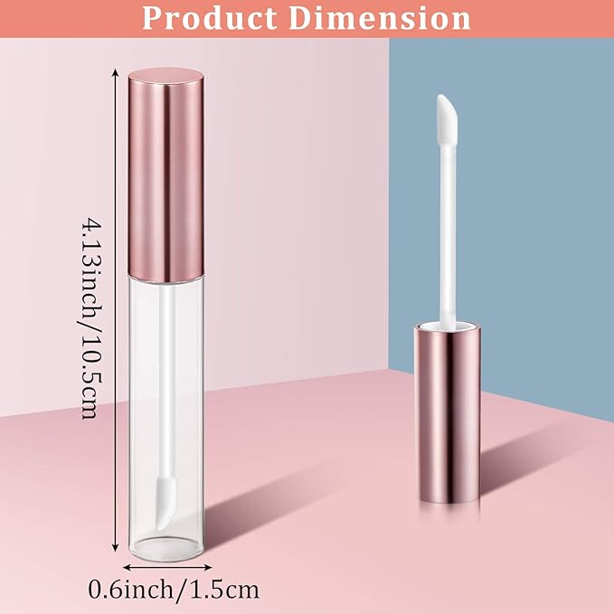 30 Piece Lip Gloss Tube 10 ml Empty Refillable Lip Balm Bottle Clear Plastic Gloss Container Reusable Lipstick Bottle with Rubber Insert for Lipstick(10 ml,Assorted Colors)