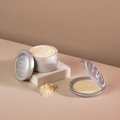 T. Leclerc Compact Pressed Powder - Super-Blendable Face Makeup Longwear Portable Matte Finish Radiant Natural Medium to Full Coverage Airbrushing Mineral Base For Pores & Imperfections (Ambre)