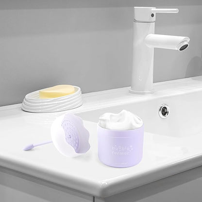 Face Cleanser Bubbler, Bubble Maker for Face Wash, Bubble Foamer Device, Gentle Deep Cleanser, Maker Face Foaming Maker for Cleaning (1, Blue)