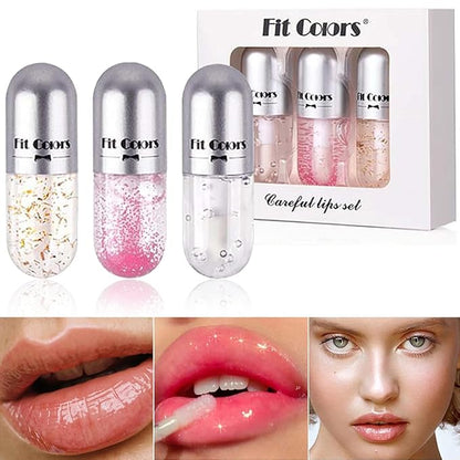 3 Color Scrub Oil Hydrating Tinted Plump Gloss Transparent Toot, Shine Glow Oil, Nourishing Repairing Lightening Lip Lines Care- 04