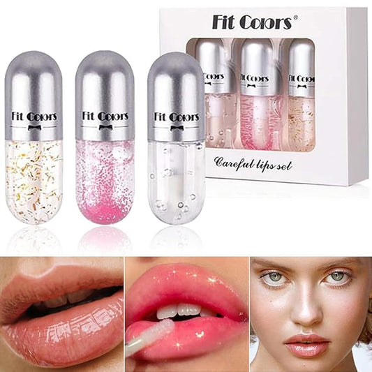 3 Color Scrub Oil Hydrating Tinted Plump Gloss Transparent Toot, Shine Glow Oil, Nourishing Repairing Lightening Lip Lines Care- 04