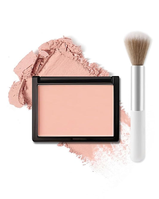 Matte Blush Powder for Cheeks,Contour Blusher Palette with Brush,High Pigment Lightweight Buildable Color, Waterproof Long-lasting Facial Makeup,Mother's Day Gifts for Women Girl-01# Peach Pink