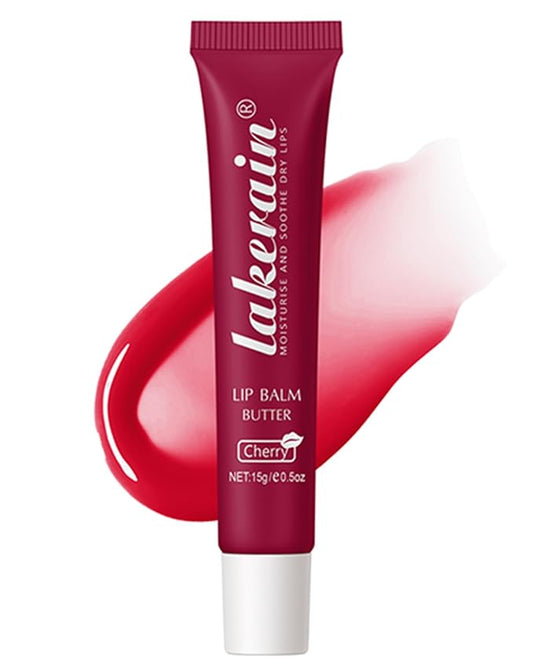 Lip Butter Balm Chrrey, Hydrating Tinted Butter Lip Gloss,Clear Lip Mask Lip Care Moisturizer, Smooth Lip Treatment Balm,Non-Sticky Jelly Glow Reviver Fat Lip Oil,Women's Day Makeup Gift for Women-05