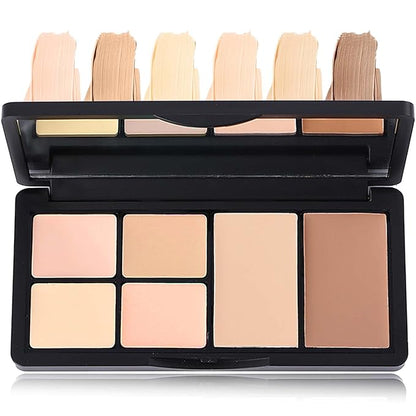 Color Correcting Concealer & Contour Palette - Long-Lasting Makeup Cream Contouring Foundation Highlighting Corrector for Dark Circles & Blemishes (#02)
