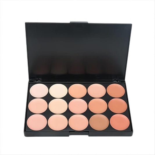15 Color Contour Kit-Face Contouring and Highlighter Palette-Makeup Blemish Concealer Cream Palette - Full coverage，Moisturizing and waterproof，lasting (Z-02)