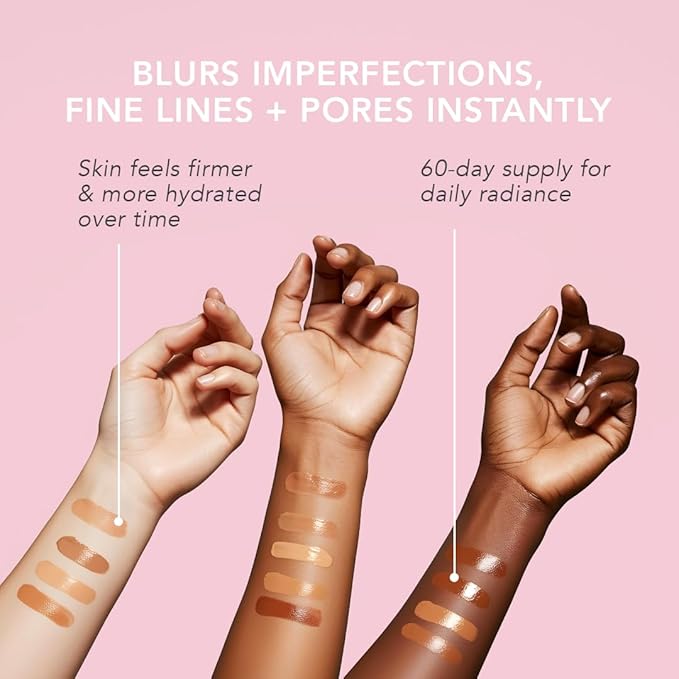 Doll 10 Peptide Bounce Balm Foundation™ – Hydrating, Age-Defying Foundation for Older Women, All Skin Types – Vegan, Clean, Natural, Medium Buildable Coverage, Blurs Fine Lines - [Deep/Rich]