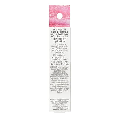 Pacifica Tiniter Lip Balm Oil – Crimson Crush Sheer Red Tint Hydrating Lip Balm Oil with Vitamin E, Moisturizing Glossy Shine, Vegan & Cruelty-Free