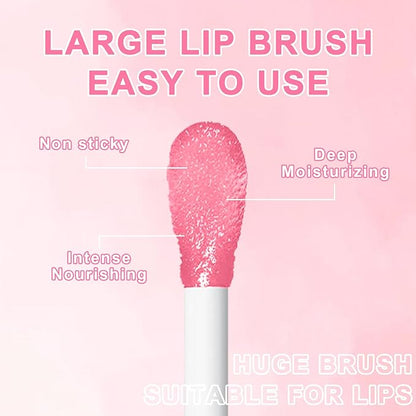 6 PCS Hydrating Lip Oil, Big Brush Head Lip Glaze Shiny Transparent Lip Glow Oil, Nourishing & Non-sticky Long Lasting Fresh Clear Smooth Lip Care Plumping Lip Oil (SET B)