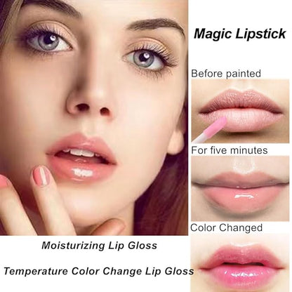 Mysense 6Pcs Lip Gloss Set for Teens, Flavored Color Changing Lip Gloss Pack, Moisturizing Glossy Lipgloss Set for Girls Kids Women