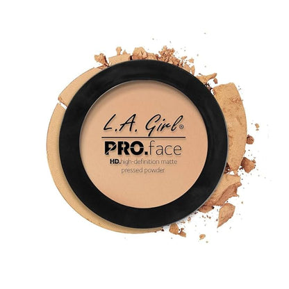 L.A. Girl Pro Face HD Matte Pressed Powder, Nude Beige, 0.25 Ounce (Pack of 3) (GPP605)