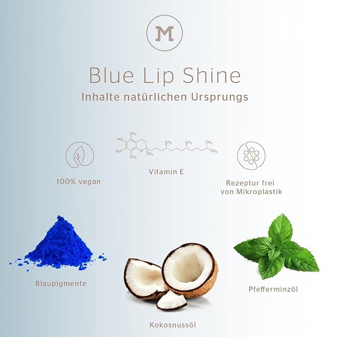 MINT Lipgloss Blue Lip Shine (4 ml) - Lipgloss - With Immediate Teeth Whitening Effect - Ultra Bright Shining Smile - By Dr. Mintcheva