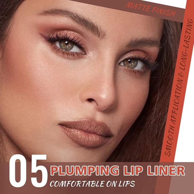 Retractable Matte Lip Liner Pencil, Taupe Plump Lip Liners Long-Lasting Creamy Formula for Shaping & Sculpting lip filler pen, Subtle Touch Velvet Pigmented Crayon Lip Liner 05#