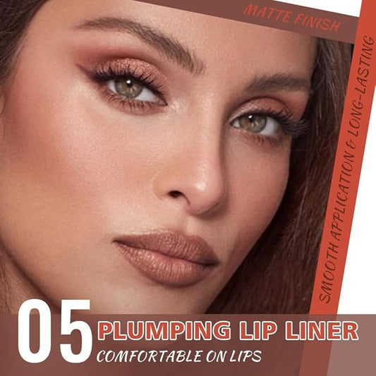 Retractable Matte Lip Liner Pencil, Taupe Plump Lip Liners Long-Lasting Creamy Formula for Shaping & Sculpting lip filler pen, Subtle Touch Velvet Pigmented Crayon Lip Liner 05#