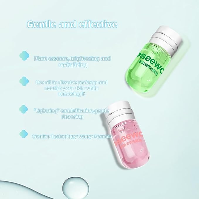 Cisto Makeup Remover Oil,Cisto Cleansing Oil Mini,Travel Essential & Controlled Dosage,Portable Skincare for Gentle Facial Oils for All Skin Types(Rose+Camellia,40pcs)