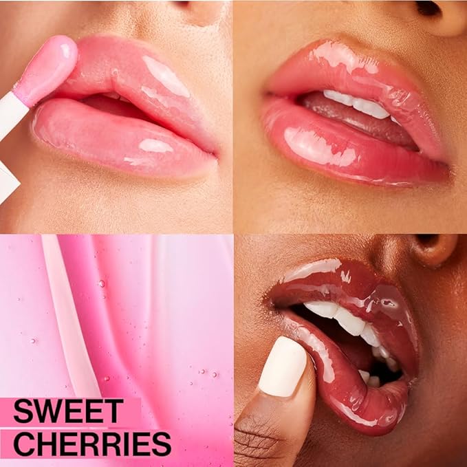 wet n wild Lip Oil - Lightweight, Non-Sticky, Hydrating & Nourishing Formula with Marula & Jojoba Oils, Vegan & Cruelty-Free - Sweet Cherries (Pack of 2)